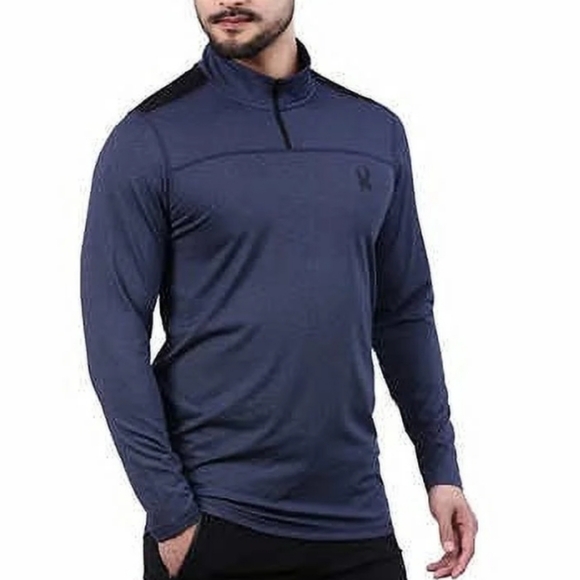 Spyder Other - 🧩Spyder Men's Long Sleeve Quarter-Zip Shirt Navy and Black